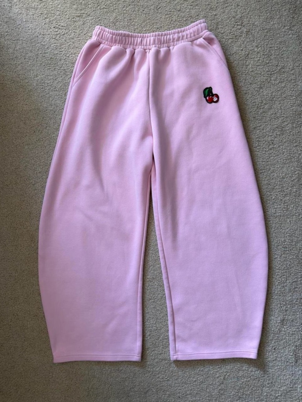 Aelfric Eden Light Pink Sweatpants with Cherry Patch